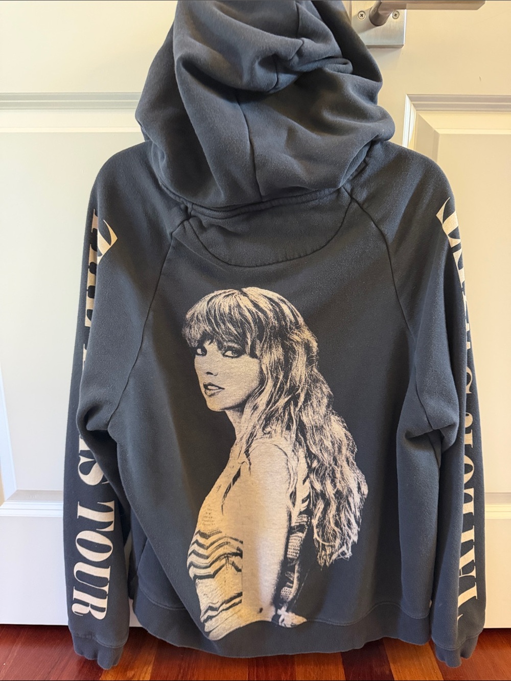 Taylor Swift eras tour Charcoal Hoodie with Cream Graphic Back